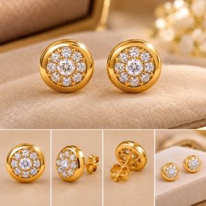 Gold Diamond Stud Earrings